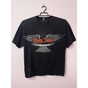 Bon Jovi Tour T-Shirt Men's Vintage Lost Highway Concert Tour 80s Shirt Size 2XL